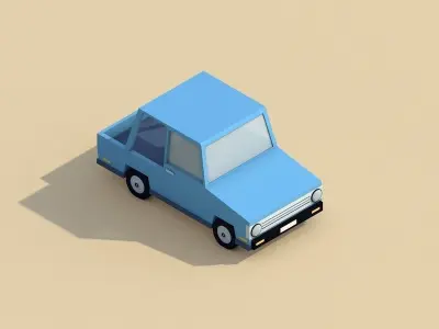 Cartoon Low Poly Toy Car Free low-poly 3D model