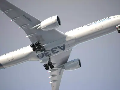 Airbus a330-300 with interior 3D model