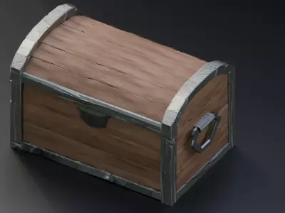 Stylized chest Low-poly 3D model