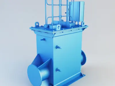 Two way tap 250mm Low-poly 3D model