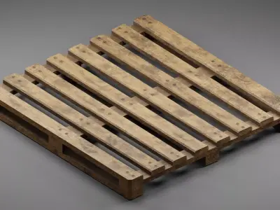 Game ready 3D Wood Pallet Free low-poly 3D model