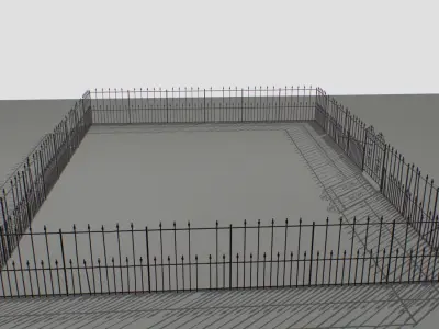 Railing Fence pack 2 Low-poly 3D model