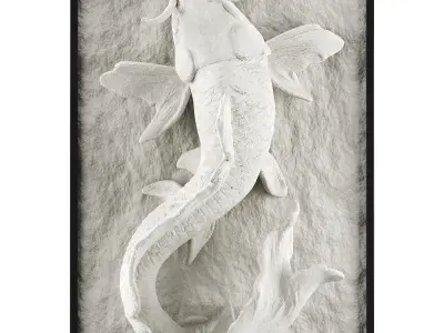 Fish wall art Low-poly 3D model