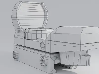 Reflex Sight Low Poly Red dot sight Low-poly 3D model
