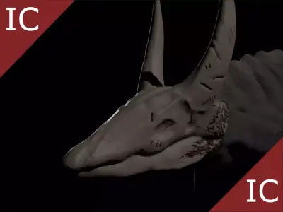 Skull Crawler Concept Monster from King Kong Dinosaur Low-poly 3D model