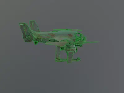 destroyed VTOL 3D model