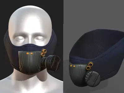gas mask helmet scifi futuristic Low-poly 3D model