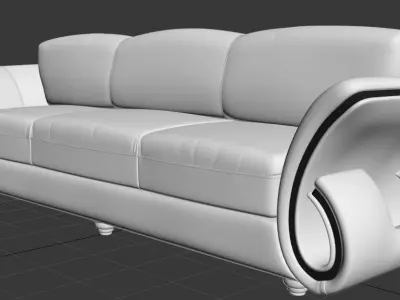 MODERN COUCH AND LOVESEAT UNWRAPPED LIVINGROOM SET  Free 3D model