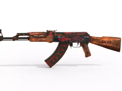 AKM Assault Rifle Skin Low-poly 3D model