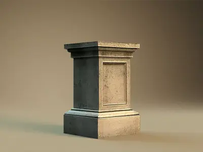 Pedestal 2 concrete column Free low-poly 3D model