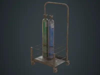 Gas Cylinder 3C Low-poly 3D model