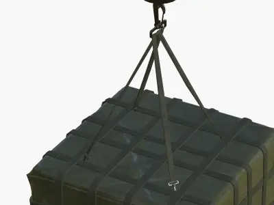 Supply drop Low-poly 3D model