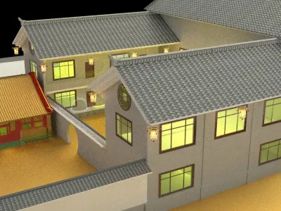 Chinese courtyard House 3D model