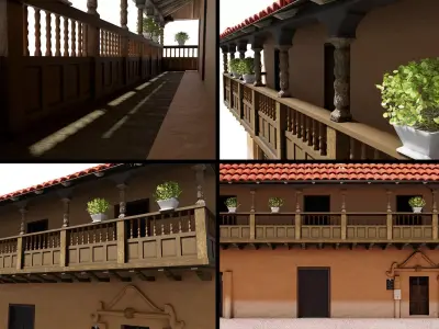 COLONIAL HOUSE 3D MODEL Low-poly 3D model