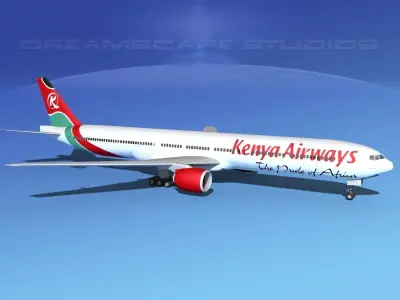 Boeing 777-300 Kenya Airways 3D model