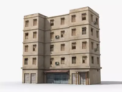 Arab Middle East Building x3 Low-poly 3D model