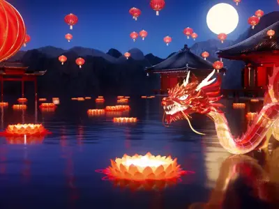 Dragon Lantern festival 3D model