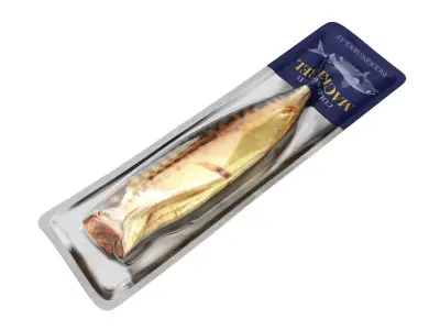 Smoked mackerel in packaging Low-poly 3D model