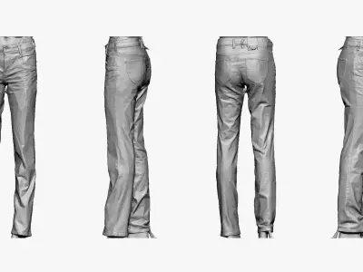 001273 blue jeans Low-poly 3D model