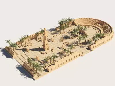 ancient desert arena 3D model