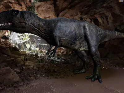 Dinosaur Giganotosaurus Real Dinosaur Series Low-poly 3D model