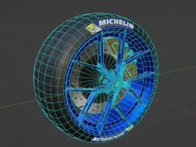 BBS FI-R Wheel Low Poly Low-poly 3D model