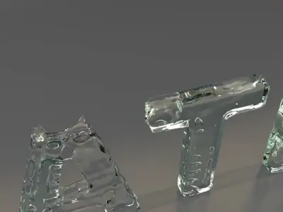 Aqua Logo Water Text 3D model