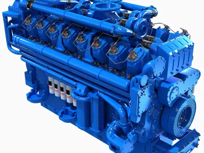 V16 Blue Engine 3D model