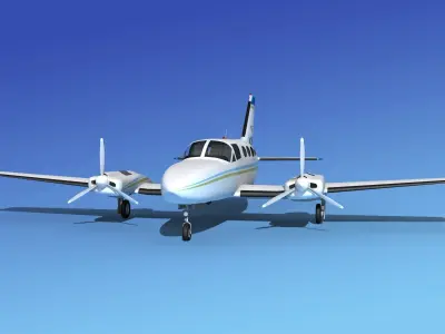Cessna 414A Chancellor V07 3D model