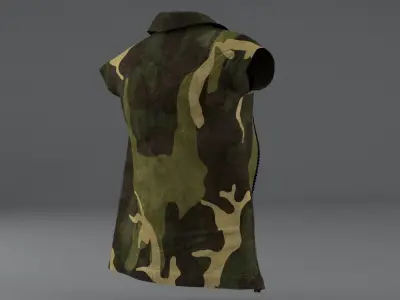 Clothing Set 5 camouflage jacket on mannequin Low-poly 3D model