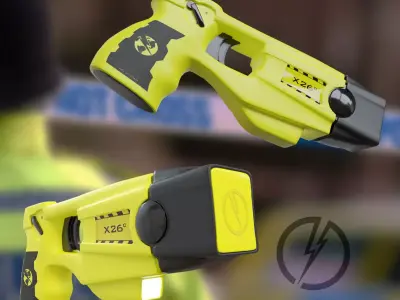Taser - Yellow Low-poly 3D model