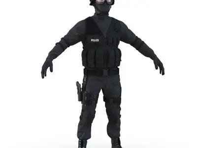 SWAT Man Asian 3D Model 3D model
