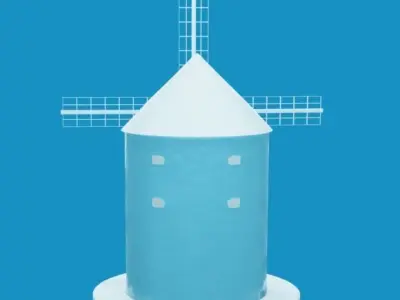 windmill Free low-poly 3D model