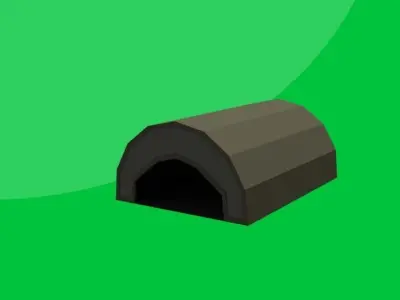 Low Poly AirPort road Low-poly 3D model