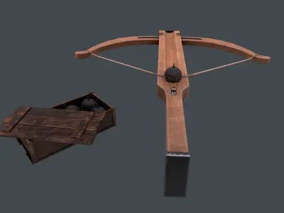 Pack crossbow bomb box Low-poly Low-poly 3D model