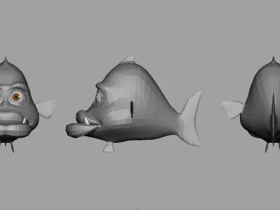 fish cartoon 3d model 3D model