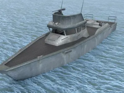Free Military Boat Game Ready Free low-poly 3D model