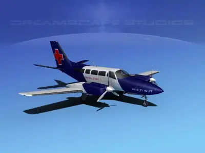 Cessna 404 Titan Med Flight 3D model