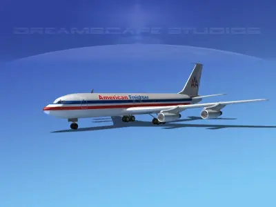 Boeing 707 American Freighter 3D model