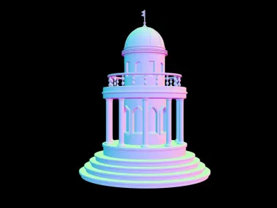 Temple tower 3D model