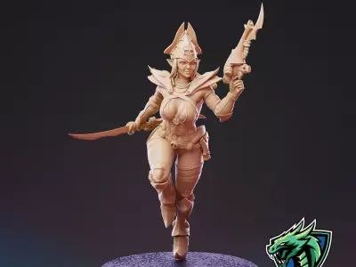 Dark Space Elves - Witches - Pose 1 3D print model