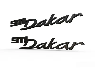 911 dakar emblem nameplate 3D model