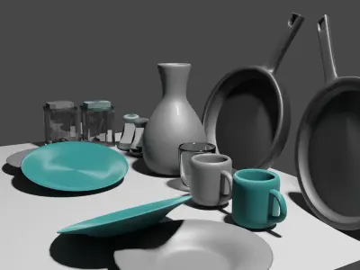 Kitchen set Free 3D model