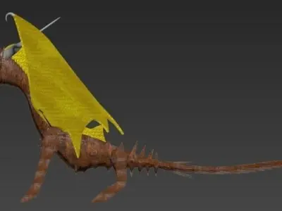 Dragon with wings 3D model