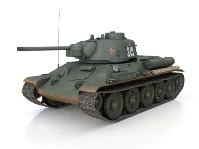 T-34-76 UZTM- Model 1943 - Soviet tank - 249 3D model