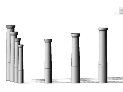 3D Parametrich Doric Column REVIT - 3Ds max Low-poly 3D model