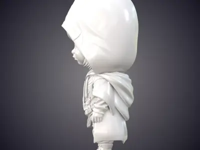 Chibi Hooded Wanderer Stylized 3D Print Miniature PM-505 3D print model
