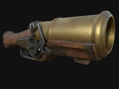 Hand Mortar Bombard Low-poly 3D model