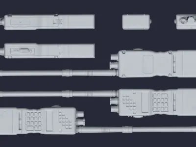 Transmitter three military radios Low-poly 3D model