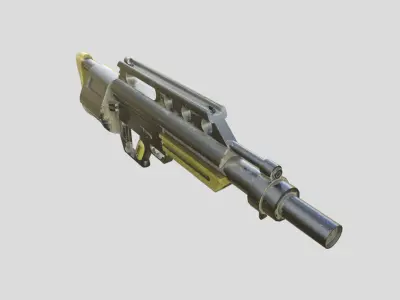 Slugger-gun model 3d game ready model Low-poly 3D model Low-poly 3D model